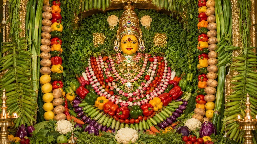 goddess shakambhari devi adorned with vegetables