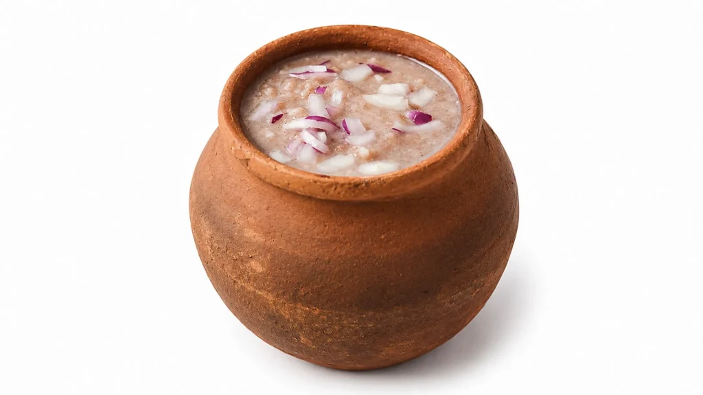 keerai kanji spinach rice porridge in clay pot