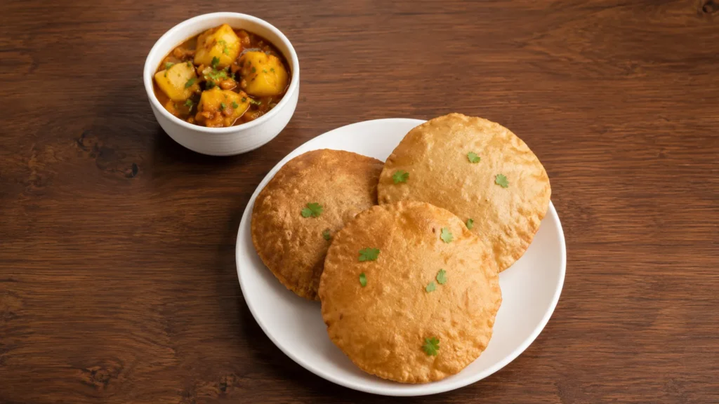 poori with potato curry poori with potato curry