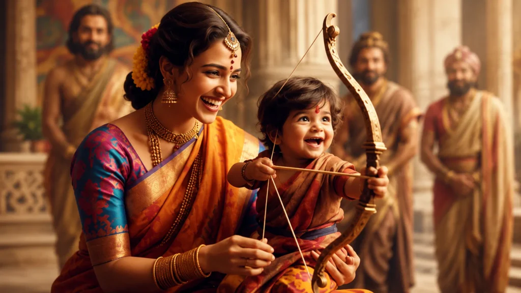 The glories of Subhadra devi - the wife of Arjuna of the Pandavas queen kaushalya teaching young lord rama archery