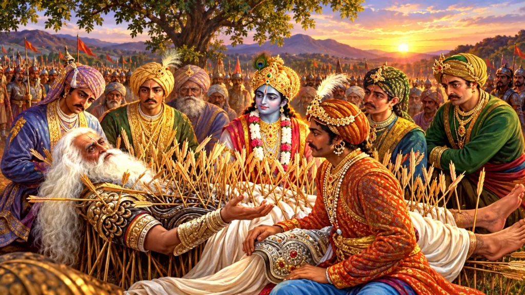 bhishma’s final teachings at sunset