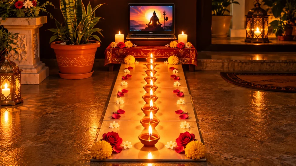 candlelit diya path to meditation
