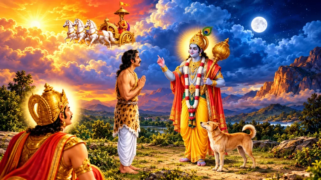 krishna’s divine counsel beneath the cosmic sky krishna’s divine counsel beneath the cosmic sky