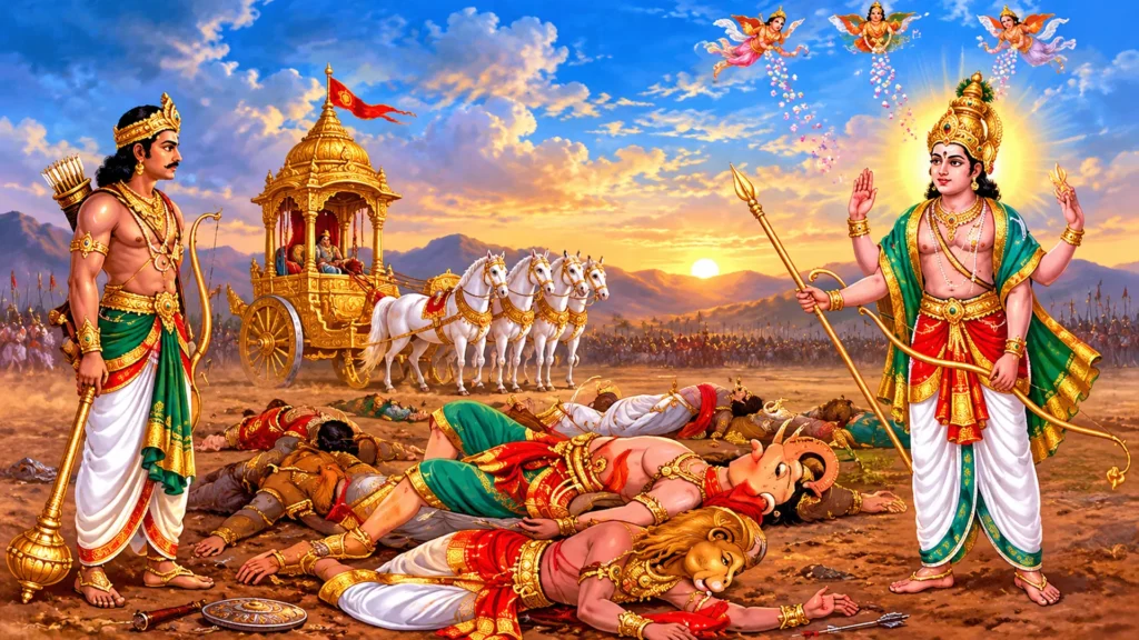 mahabharata battlefield at sunset