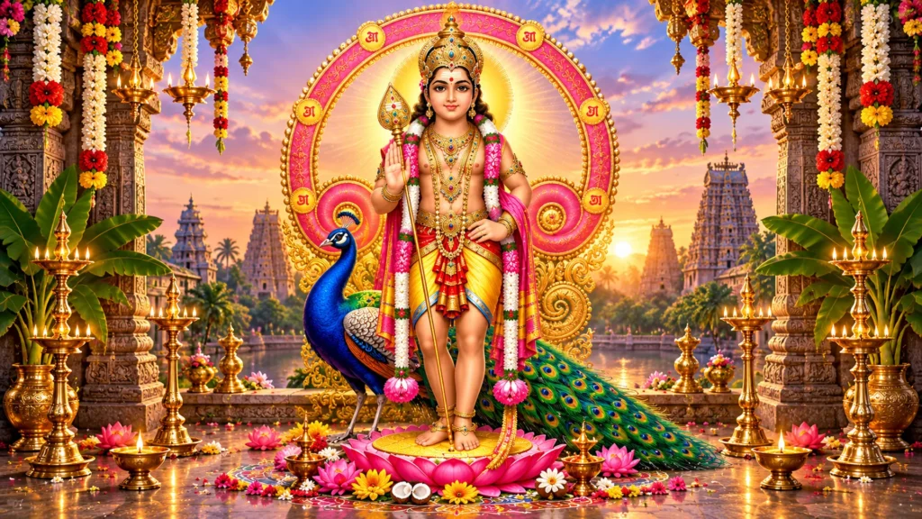 murugan in a radiant temple shrine murugan in a radiant temple shrine