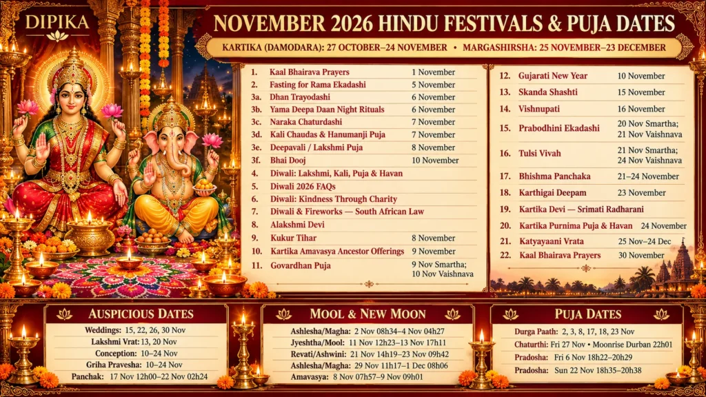 november 2026 hindu festival calendar